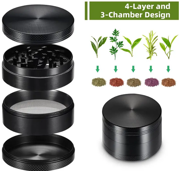 4 Layer Zinc Alloy 40mm Metal Grinder for Herb Smoking