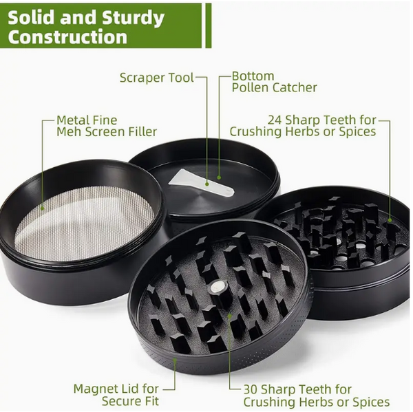 4 Layer Zinc Alloy 40mm Metal Grinder for Herb Smoking